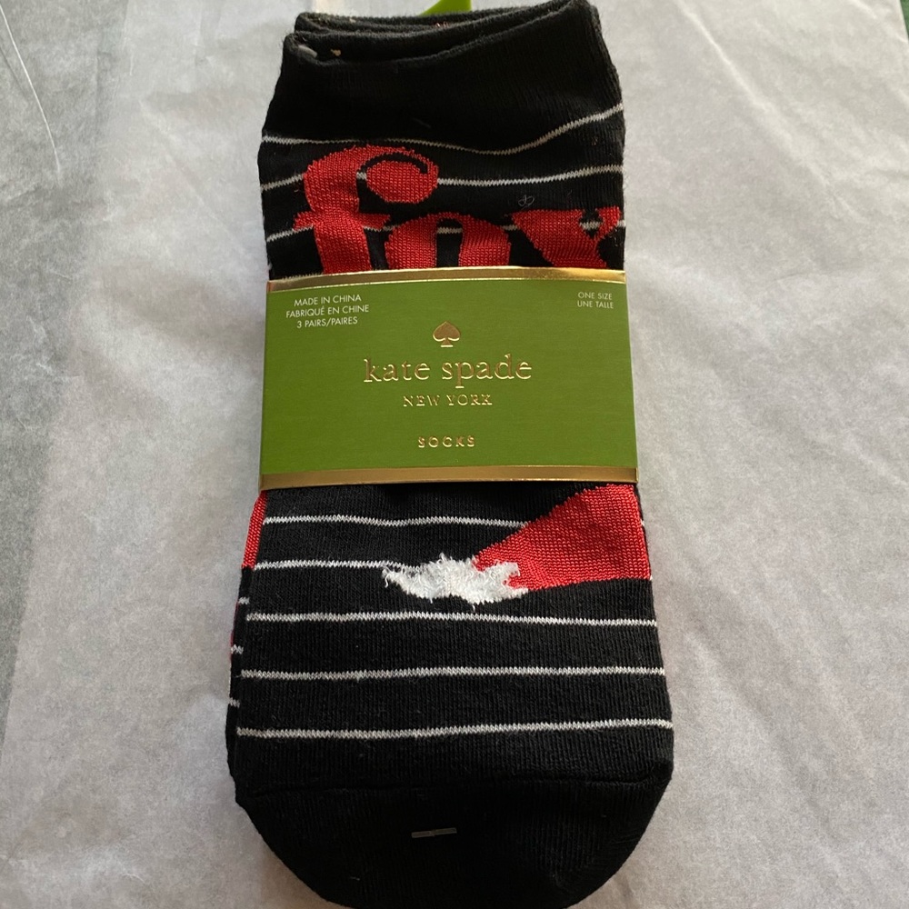 NWT•kate spade Women’s 3pk Foxy Lady no-show socks